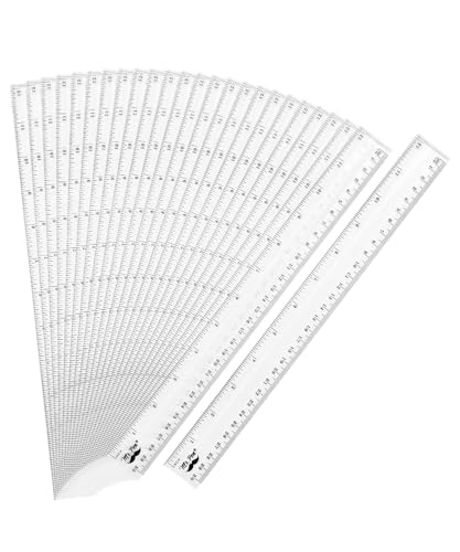 Mr. Pen- Bulk Plastic Rulers, 12 Inch, 24 Pack, Easy-to-Read Markings - color: Clear, size: 24 Pack 12 Inch
