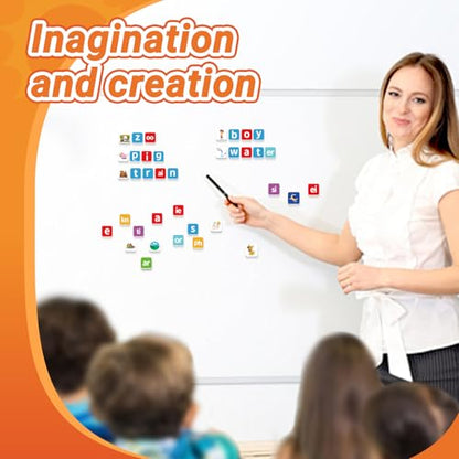 140 Phonics Magnetic Letters Tiles,Learning Letter by Four Dublee