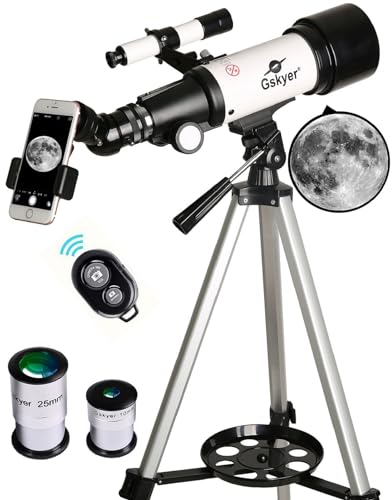 Gskyer Telescope, 70mm Aperture 400mm AZ Mount Astronomical Refracting Telescope for Kids Beginners - Travel Telescope with Carry Bag, Phone Adapter and Wireless Remote. - color: AZ70400