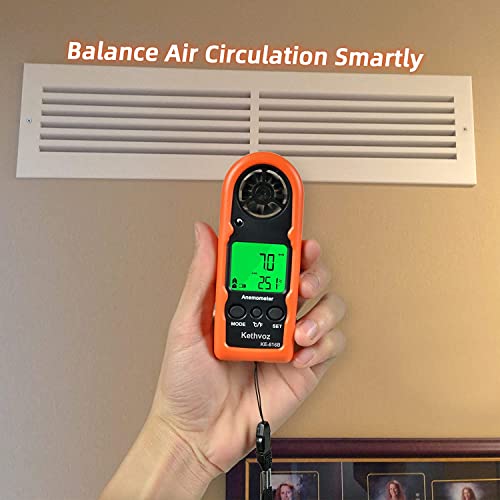 Anemometer Handheld Wind Meter 65mph, Kethvoz Mini Air Velocity Gauge 816B - color: Mini Anemometer 816B