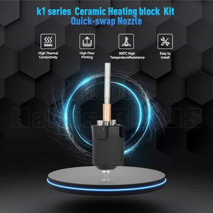 3D Printer Hotend k1 K1c Ceramic Hotend Kit Unicorn Quick Swap Nozzle for K1 Max K1C 3D Printer,xirbbo Upgrade All Metal Integrated Extruder Hot End Replacement - style: k1 K1c Ceramic Hotend Kit