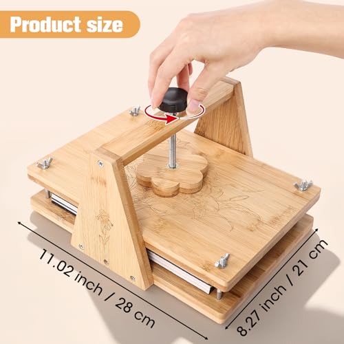 Bemoauty Flower Pressing Kit for Adults and Teens, 6 Layers Wood Flower Press 11.8" x 8", Flower Preservation Kits with 6 Sponge Sheet, Drying Plates and 24 Lining Papers, DIY Art & Crafts Gift
