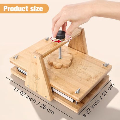Bemoauty Flower Pressing Kit for Adults and Teens, 6 Layers Wood Flower Press 11.8" x 8", Flower Preservation Kits with 6 Sponge Sheet, Drying Plates and 24 Lining Papers, DIY Art & Crafts Gift