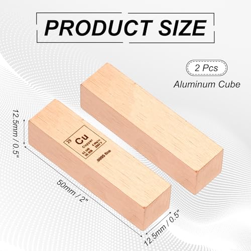 PATIKIL 2Pcs Copper Cube, 0.5x0.5x2 Cu Density Stick High Density Element Rod Unique Metal Cube Periodic Table of Elements Collections Lab Experiment Teacher Scientific Classes - style: Copper