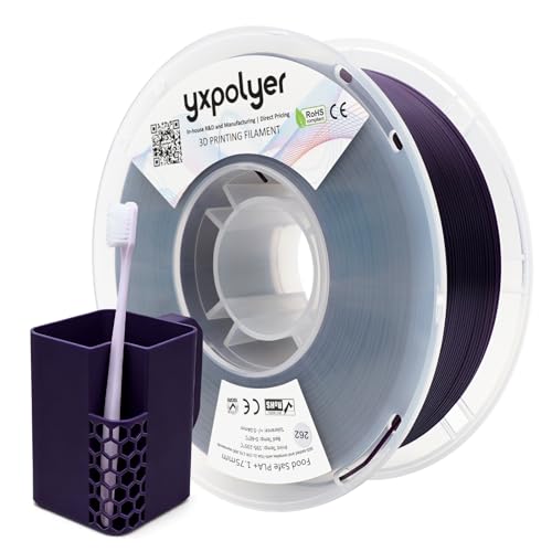 YXpolyer PLA+ 3D Printing Filament Food Safe 1.75mm Dark Plum Purple 1kg - color: Dark Plum Purple