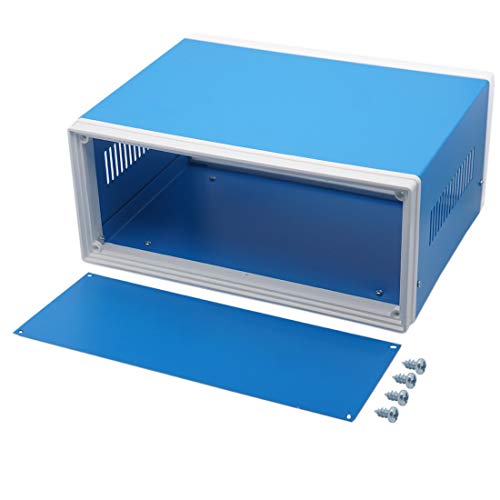 Zulkit Junction Box Blue Metal Project Box DIY Electric Enclosure Case Preventive Case Electrical Box 9.8 x 7.5 x 4.3 Inch - size: 9.8" x 7.5" x 4.3"