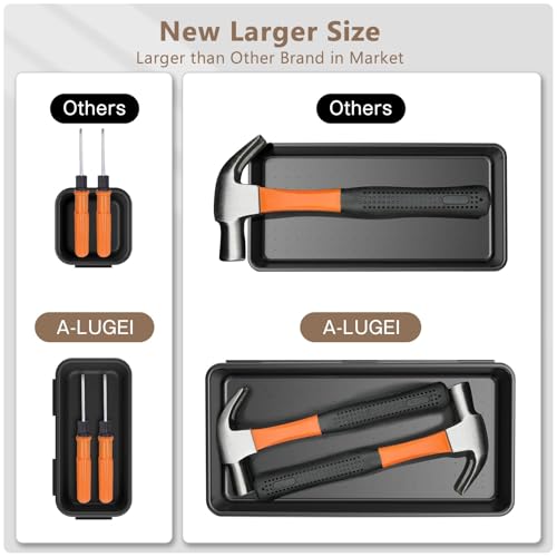 【𝟱𝟴𝗣𝗰𝘀】【5 Size】A-LUGEI Tool Box Organizer Tray Divider Set, 【Black】 Desk Drawer Organizer, Garage Organization and Storage Toolbox Accessories Rolling Tool Chest Cart Cabinet WorkBench Small Part - size: 58pcs-5 Size