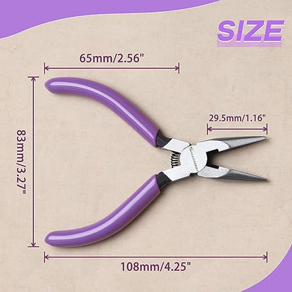 SPEEDWOX Mini Long Nose Pliers With Serrated Jaw and Chain Nose Pliers for Jewelry Making and Hobby Craft DIY - style: Long Nose Pliers