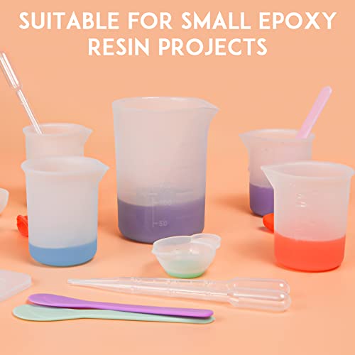 Silicone Resin Measuring Cups, 250&100ml Non-Stick Mixing Cups for Epoxy - color: 250&100ml