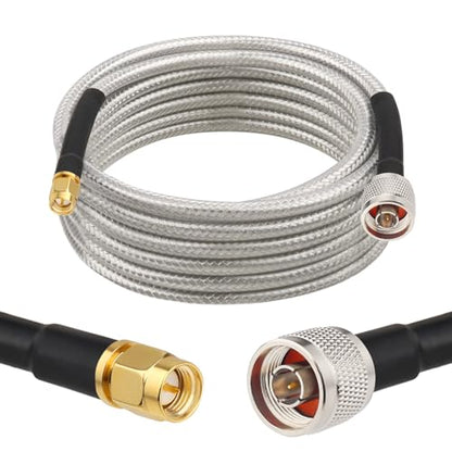 MOOKEERF RG8X N Male to SMA Male Cable 15FT,Ultra Low Loss RG8X Stranded Core SMA to N Cable 50 ohm for WiFi Router,GPS Receiver,Antenna,Signal Booster Use - size: 15FT