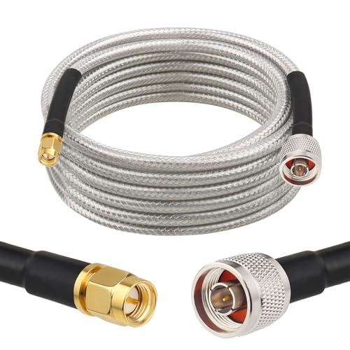 MOOKEERF RG8X N Male to SMA Male Cable 15FT,Ultra Low Loss RG8X Stranded Core SMA to N Cable 50 ohm for WiFi Router,GPS Receiver,Antenna,Signal Booster Use - size: 15FT