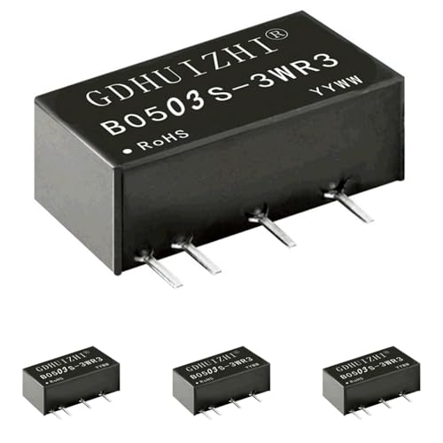 4 Pack DC-DC 5V to 3.3V Isolated Power Convert, Input 4.5V-5.5V, Output 3.3V, 3W Isolated Power Module, Over-Temperature and Short-Circuit Protection, Compact Size: 19.5x10x7 mm - color: 3 Watt, size: 5V to 3.3V