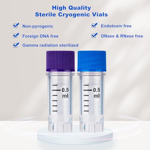0.5ml Cryovials, Side-Coded, External Thread, White, 500Pcs - color: White, size: 0.5ml