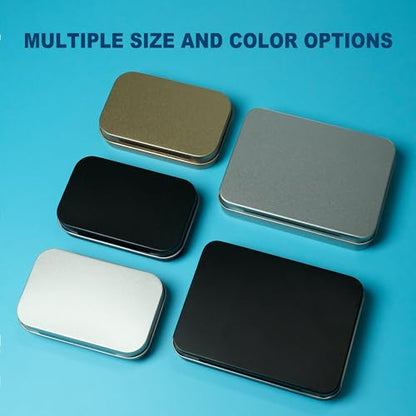 12-Pack Black Hinged Tin Boxes for Model Parts - color: Black, size: 12 Pcs 4.5" x 3.5" x 0.9"