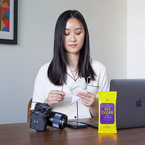 See Clear Original Lens Cleaning Wipes - Pre-Moistened Eyeglass & Screen Cleaning Cloth Towelettes - Streak Free, Scratch Free Lens & Electronic Screen Cleaner - 12 Resealable Packs of 16 (192 Wipes) - size: 16 Count (Pack of 12)