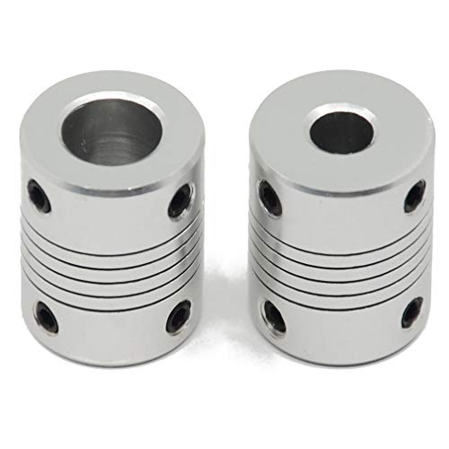 2PCs Flexible Couplings 6.35mm to 10mm for NEMA 23 Shaft and T10 Lead Screw for RepRap 3D Printer or CNC Machine - size: 6.35mm to 10mm