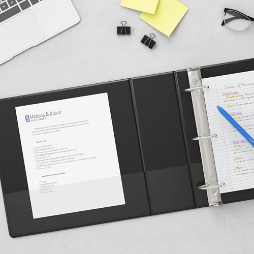 Staples 1/2" 3-Ring View Binder, D-Ring, Black, 4/Pack - color: Black, size: 0.5-Inch, style: 4 Pack
