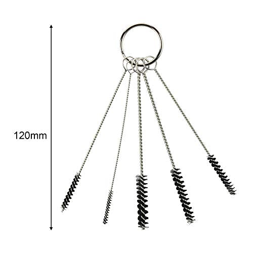 17Pcs Multi-Purpose Spray Gun Cleaning Kit Nylon Brushes Mini Brushes & Needles Metal Tube Cleaning Brush for Clean Airbrush Nozzles Spray Guns Tattoo Equipment