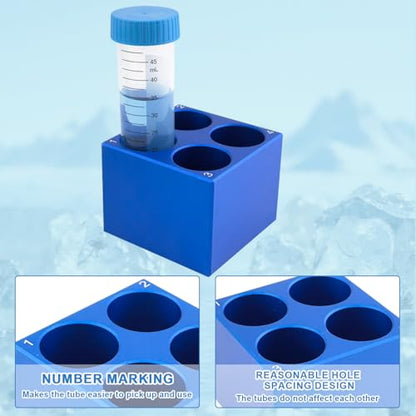 Aluminum Cooling Block - PCR Tubes Cooler, 4 Wells 50ml Centrifuge Tubes, Pack of One - size: 50mL 4 well