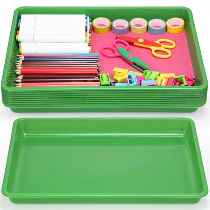 Hoteam 10 Pack Flat Bins Paper Trays,Green,16.14 X 11.81 X 1.38 Inch - color: Green, size: 16.14 x 11.81 x 1.38 Inch