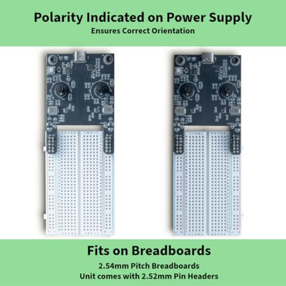 USB-C Adjustable 12V/9V/6V/5V/3.3V/1.5V 2A Total Output Breadboard Power Supply USB-C PD Compatible with Raspberry Pi, Pico W, ESP32 (Power Supply Starter Kit)