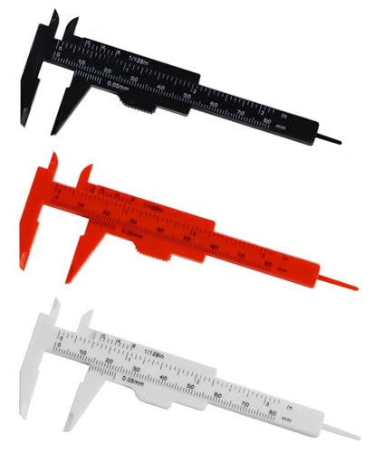 3Pcs Mini Plastic Vernier Caliper 80mm, Double Scale Measuring Tool