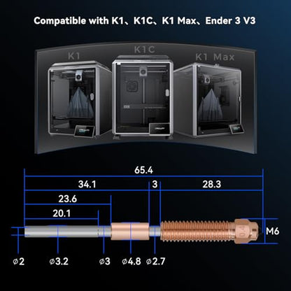0.4+0.6+0.8mm K1 Nozzle 3PCS K1c Nozzles Ender 3 V3 KE Quick Swap Hardened Steel Nozzles High-Speed Printing and High Flow Extruder Nozzles for k1c/ K1/K1 Max Ender 3 V3 3D Pritnter Nozzle Replacement - style: 3 pcs k1c nozzles