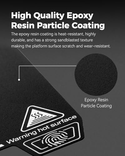 Creality Official K2 Plus Build Plate, 370x370mm Epoxy Resin Surface Magnetic Flexible Removable Spring Steel Printing Plate 3D Printer Bed Plate (Without Magnetic Base) - color: Epoxy Resin Black, size: K2 Plus