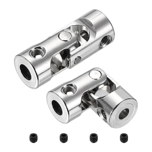 MECCANIXITY 2pcs Universal Joint Shaft Coupling, 3.17mm to 3.17mm Inner Dia Rotatable Steering Shaft U Joints Coupler with Screws for RC Car, Robot, Boat Drive Ship Motor Use - size: 3.17mm to 3.17mm