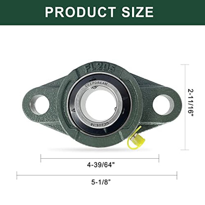 UCFL205-16 Pillow Block Bearing - Pack of 6 Flange Mounted Pillow Block Bearings - size: UCFL205-16-6PCS