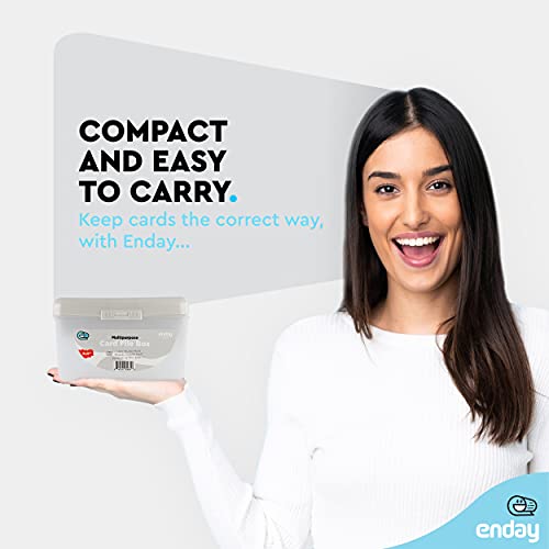 Enday Index Card Box Grey 3x5 Index Card Holder, Index Card Organizer, Flash Card Holder, Holds 250 Cards. - color: GREY, size: 1 PACK