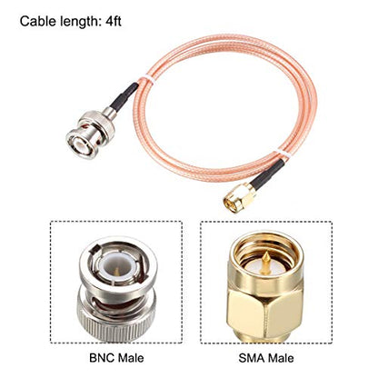 uxcell RG316 Coaxial Cable with BNC Male to SMA Male Connectors 50 Ohm 4 ft - size: 4 Feet