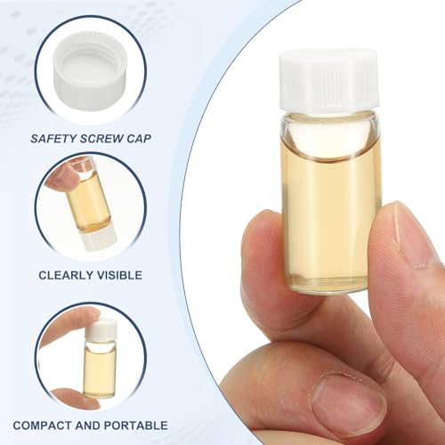 PATIKIL 10Pcs 5ml Clear Glass Vials Sample Vials with Screw Cap Reagent - size: 5ml