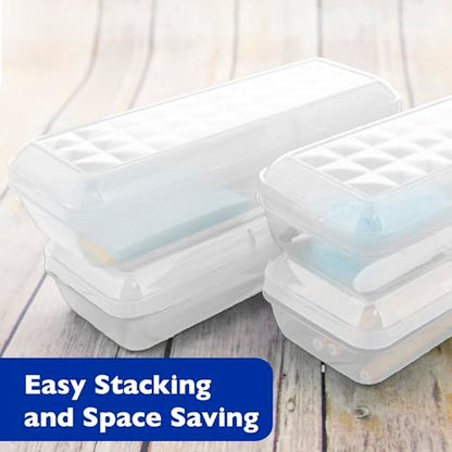 BAZIC PRODUCTS LUCENT Clear Pencil Box, Snap-Latch Lid - size: 1-Pack