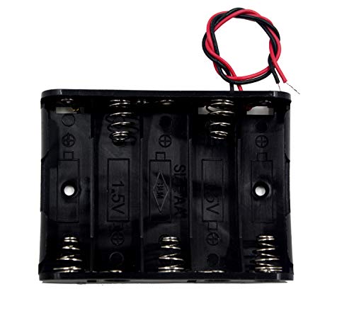 (Pack of 2 5 AA Battery Holder with Leads, 5 AA Battery Holder with Wires