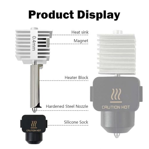 2‑Pack 0.4mm A1 Mini/A1/A2L Hardened Steel Hotend Kit for Bambu Lab - size: Silver 0.4mm+0.4mm