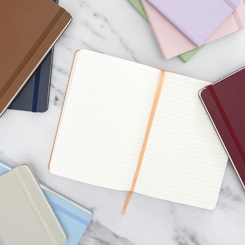 PAPERAGE Lined Journal Notebook, Hardcover Journal for Women & Men, 160 Pages, (5.6 in x 8 in), College Ruled Journaling Notebook for Work, School Supplies & Note Taking, (Cognac) - color: Cognac, style: A. Lined