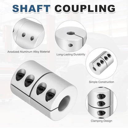 MECCANIXITY 2 Pcs 10 to 14mm Shaft Coupling 45mm Length 32 Diameter Clamp Shaft Coupler Aluminum Alloy Joint Connector Stepper Motor Coupler for 3D Printer CNC Machine DIY Encoder - size: 10 to 14mm