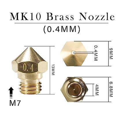 MK10 Nozzles 25 pcs 0.4mm 3D Printer Extruders Brass Nozzles - size: MK10 Brass, style: Kit: 0.4 Nozzles