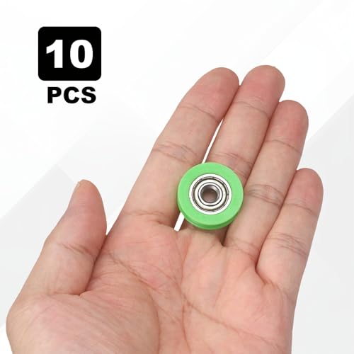 uxcell 10Pcs 625ZZ POM Pulley U-Groove Bearing, 5x23.5x6.8mm, Light Green - color: Light Green, size: 5x23.5x6.8mm, 625ZZ