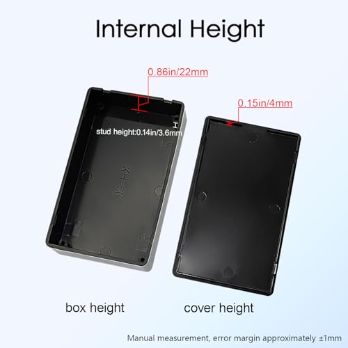 Project Box 8 Pieces Electrical Box Small Junction Box ABS Plastic Enclosure Power Electronic Case Black 3.94" x 2.36" x 0.98"(100 x 60 x 25mm) - color: Black, size: 3.94" x 2.36" x 0.98"