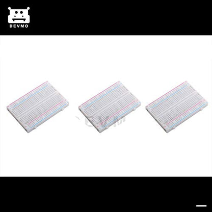 DEVMO 3pcs 400 Ties Mini Solderless Breadboard Universal 400 Contacts Solderless Breadboard 400 Points Prototyping Shield for Electronics Testig DIY
