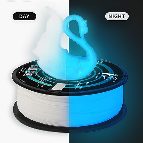 HP3DF Glow in The Dark PLA Filament, 3D Printer Filament, PLA Filament 1.75mm Dimensional Accuracy +/- 0.02mm, 1KG Spool (2.2 lbs), Fit Most FDM Printer (Glow Blue) - color: Glow Blue