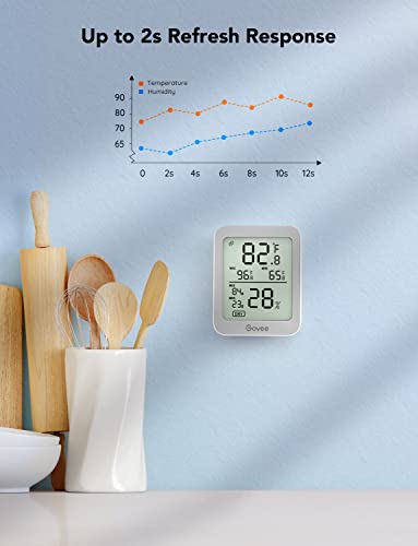Govee Indoor Hygrometer Thermometer 3Pack H5075 with Bluetooth App Control - color: Grey, size: 3 Pack