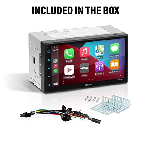 Sound Storm Laboratories DD999ACPW Wireless Apple CarPlay Android Auto Car Multimedia Player - Double-Din, 6.75 Inch Capacitive Touchscreen, Bluetooth, USB, No CD DVD Player, Multi-Color Illumination - style: 6.75 inch Wireless