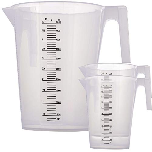 TCP Global 3 Liter (3000ml) Plastic Graduated Measuring and Mixing Pitcher - size: 3000ml