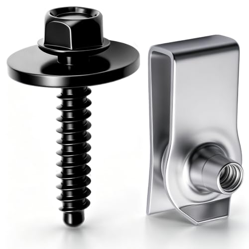 weideer 50PCS M4.2-1.41 Universal Fender Liner Bolt Screw U Nuts Kit,Engine Splash Shield Hex Head Screw U Clips,Automotive Body Screws Clips - color: SV-M4.2