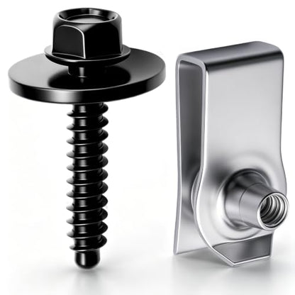 weideer 50PCS M4.2-1.41 Universal Fender Liner Bolt Screw U Nuts Kit,Engine Splash Shield Hex Head Screw U Clips,Automotive Body Screws Clips - color: SV-M4.2