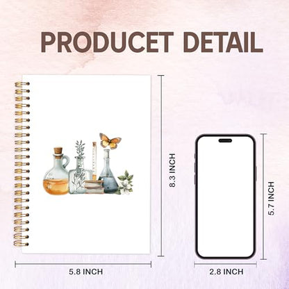 KAOWT Science Teacher Gifts for Women Notebook Journal, Botanical Science Notebooks for Note Taking, Chemistry Biology Teacher Gifts Journal, Chemistry Biology Hardcover Spiral Notebook 5.5x8.3in - color: chemistry flower