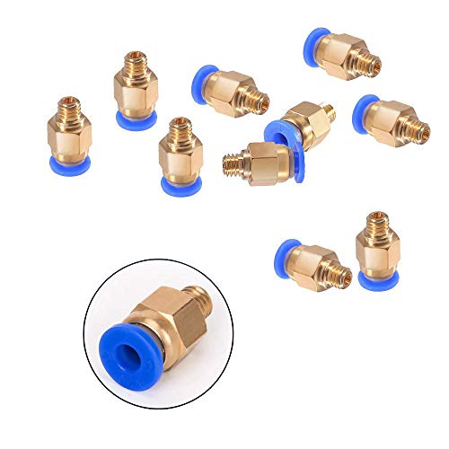 Aokin 10 Pcs PC4-M6 Pneumatic Fitting for Creality Ender 3/3 Pro/3 V2, Ender 5/5 Pro/5 Plus, CR-10/10S, etc - color: 10Pcs PC4-M6